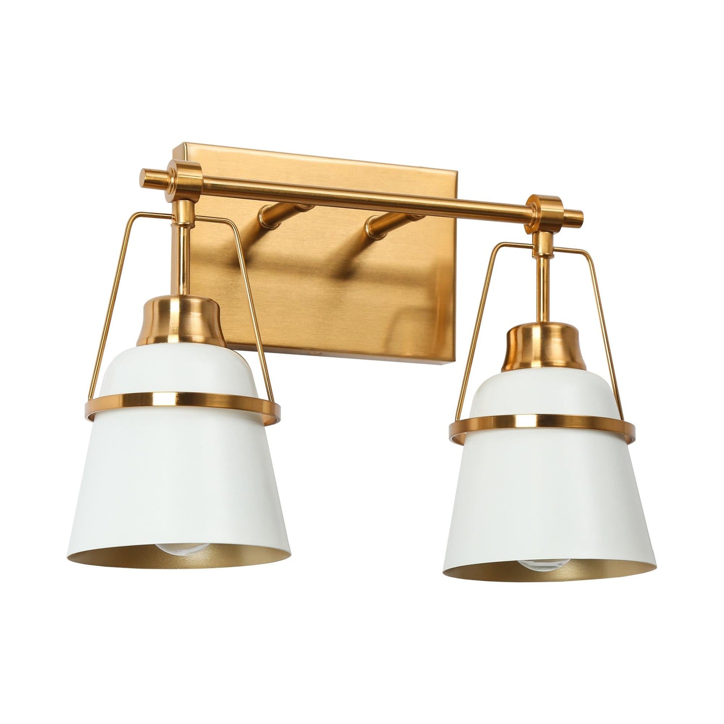 Alstroemeria 2-Light White and Brass Vanity Light