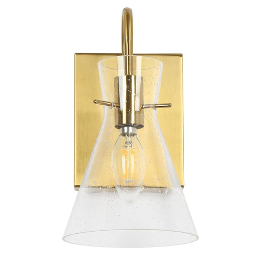 Itpicanaple 1-Light Modern Gold Seeded Glass Bell Wall Sconces