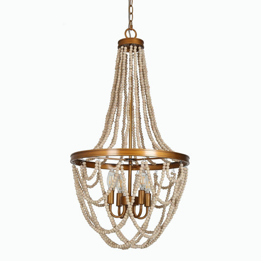 Mushrooms 4-Light Small Gold Chandelier