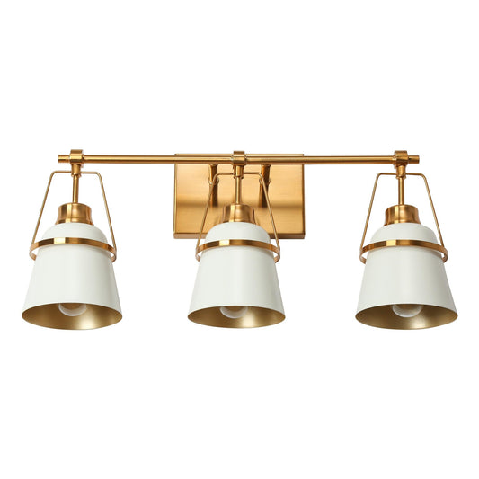 Alstroemeria 3-Light White and Brass Vanity Light