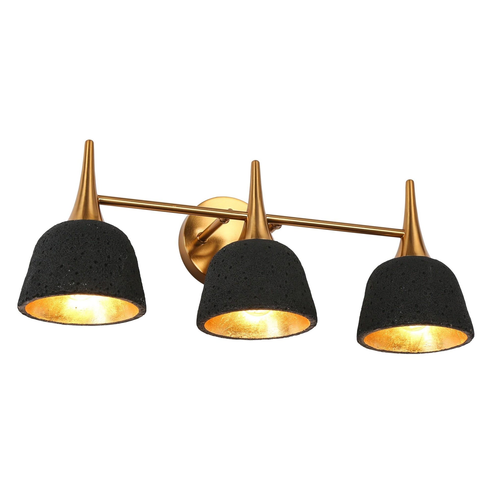 Contianssi 3-Light Black and Brass Vanity Light