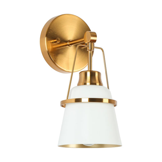 Alstroemeria 1-Light Modern White &Gold Bell Wall Sconce Light