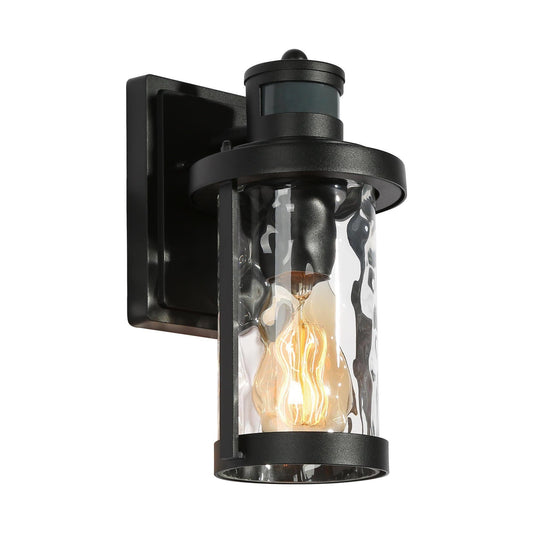 Zoriluna 10.5"H 1-Light Black Dusk to Dawn Motion Sensor Outdoor Wall Lantern