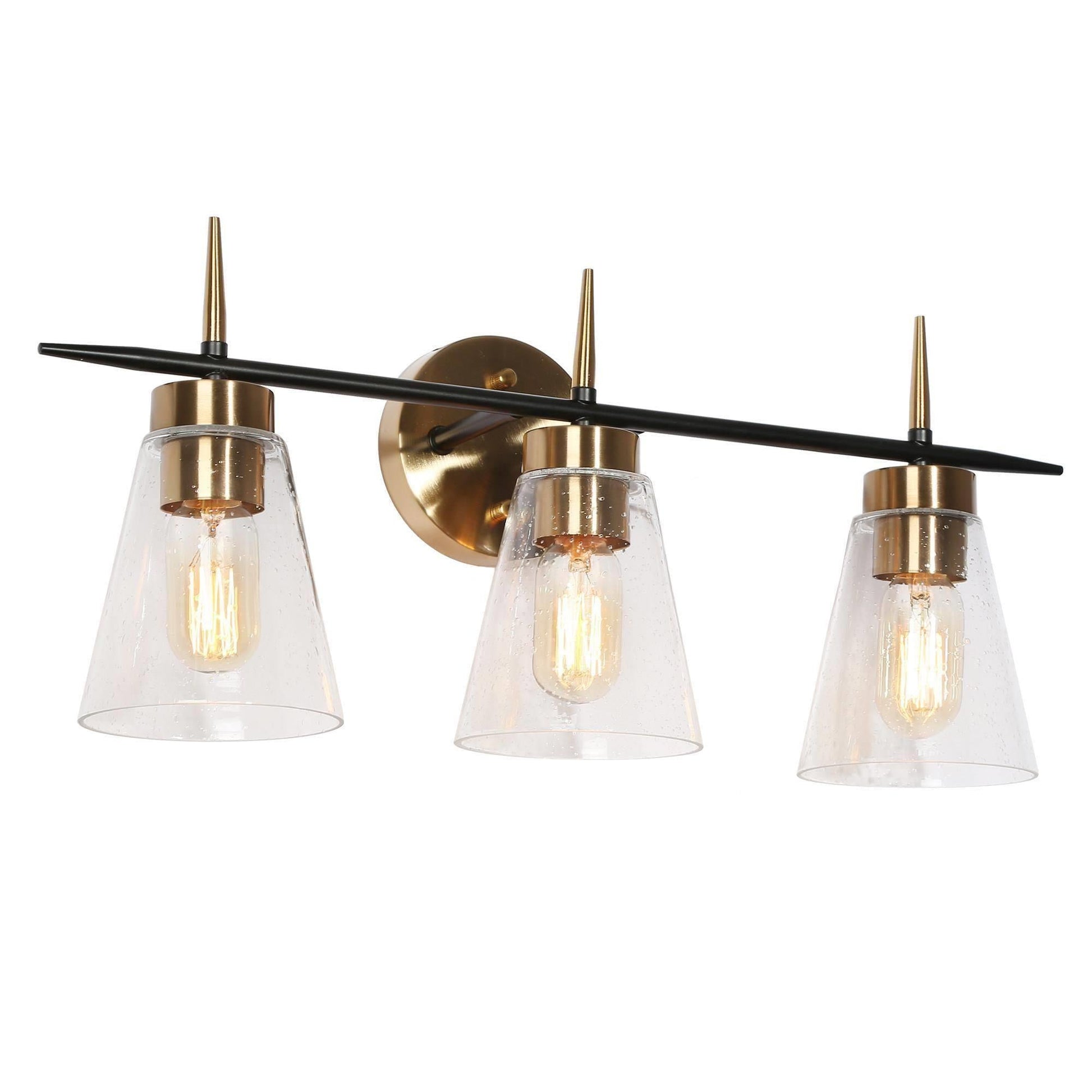 Greenriver 3-Light Black and Brass Vanity Light