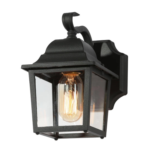 Skubnkoh 8"H 1-Light Black Outdoor Wall Lantern Set of 2