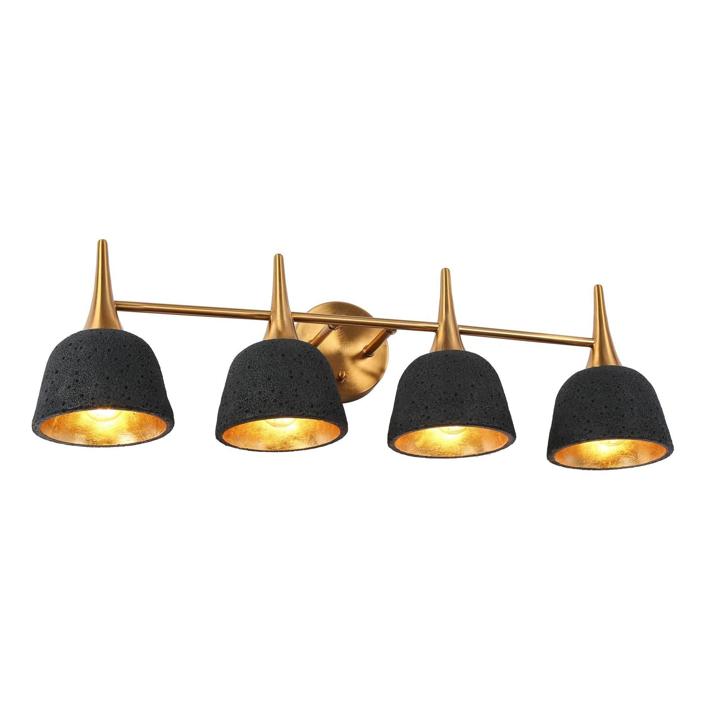 Contianssi 4-Light Black and Brass Vanity Light