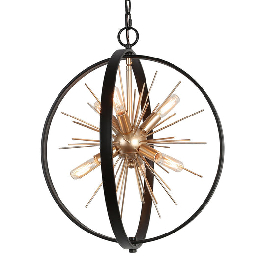 Iianmin 6-Light Small Black Chandelier