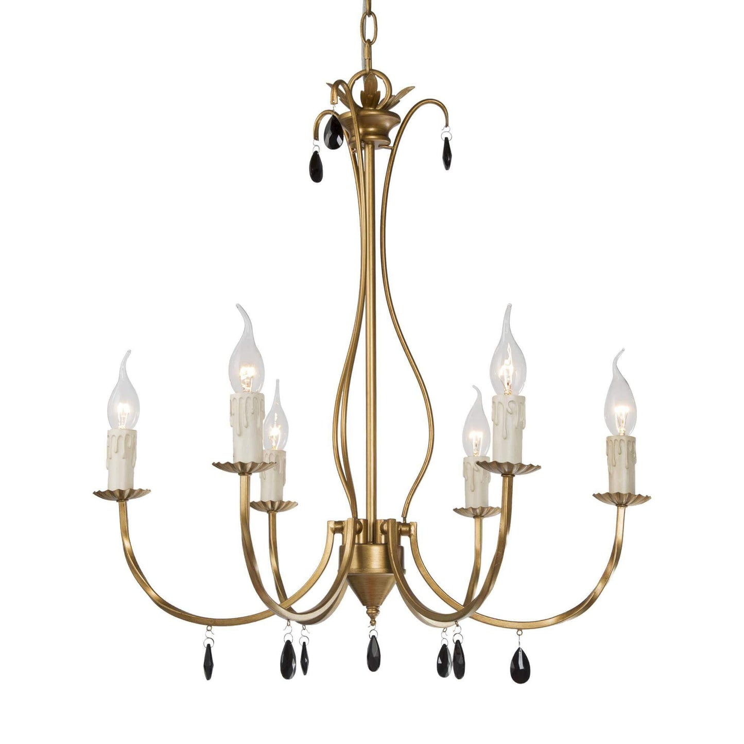 6-Light Gold Candlestick Chandeliers - Belles Lighting