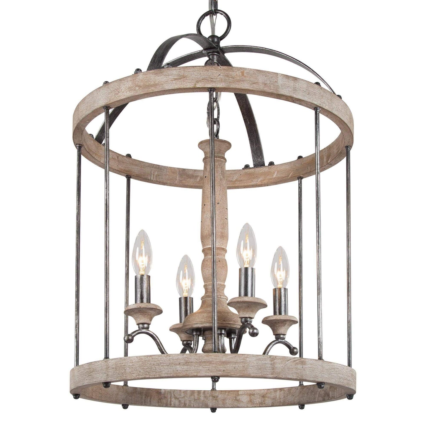 4-Light Wooden Chandeliers - Belles Lighting