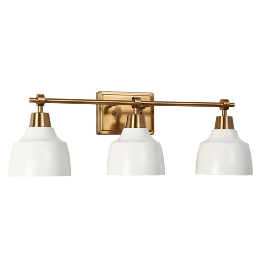 3-Light White Bath Vanity Lights Wall Lamps - Belles Lighting