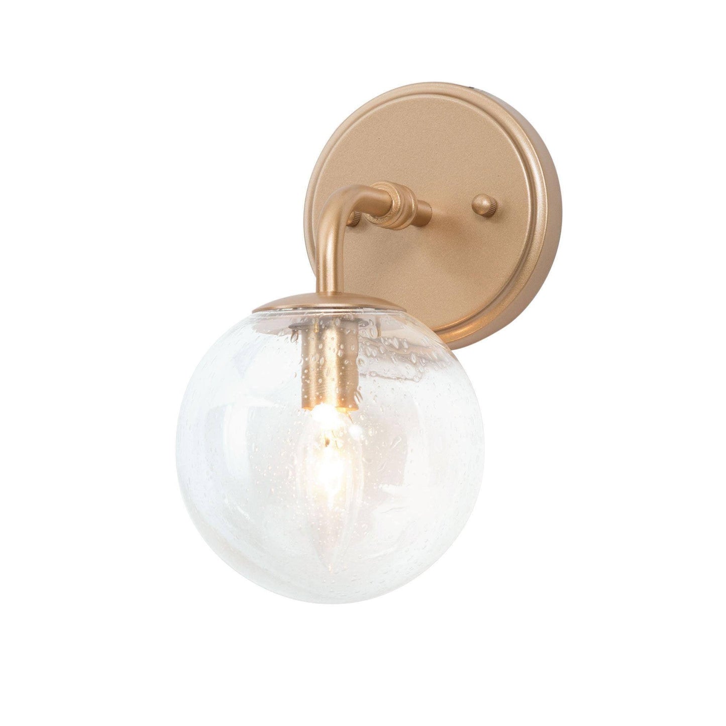 1-Light Gold Globe Seeded Glass Wall Sconce - Belles Lighting