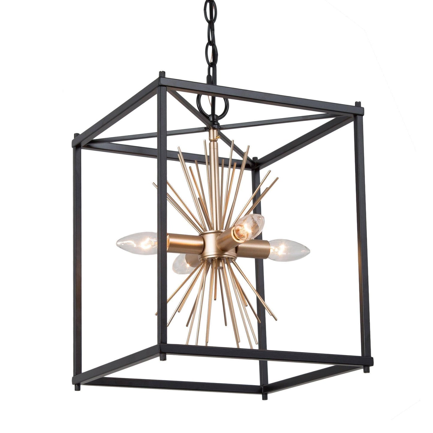 4-Light Sputnik Square Chandeliers - Belles Lighting