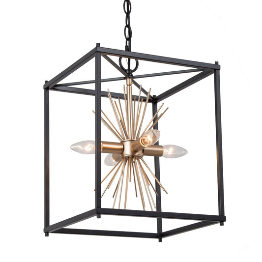 4-Light Sputnik Square Chandeliers - Belles Lighting