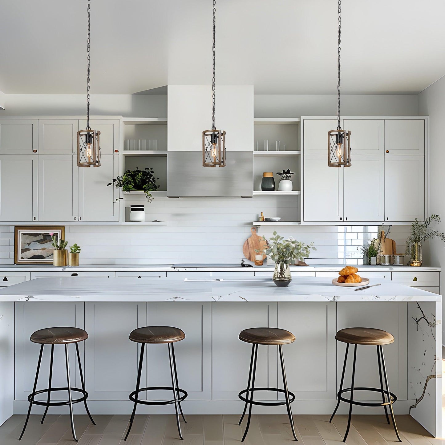 1-Light Modern Farmhouse Metal Pendant Light - Belles Lighting