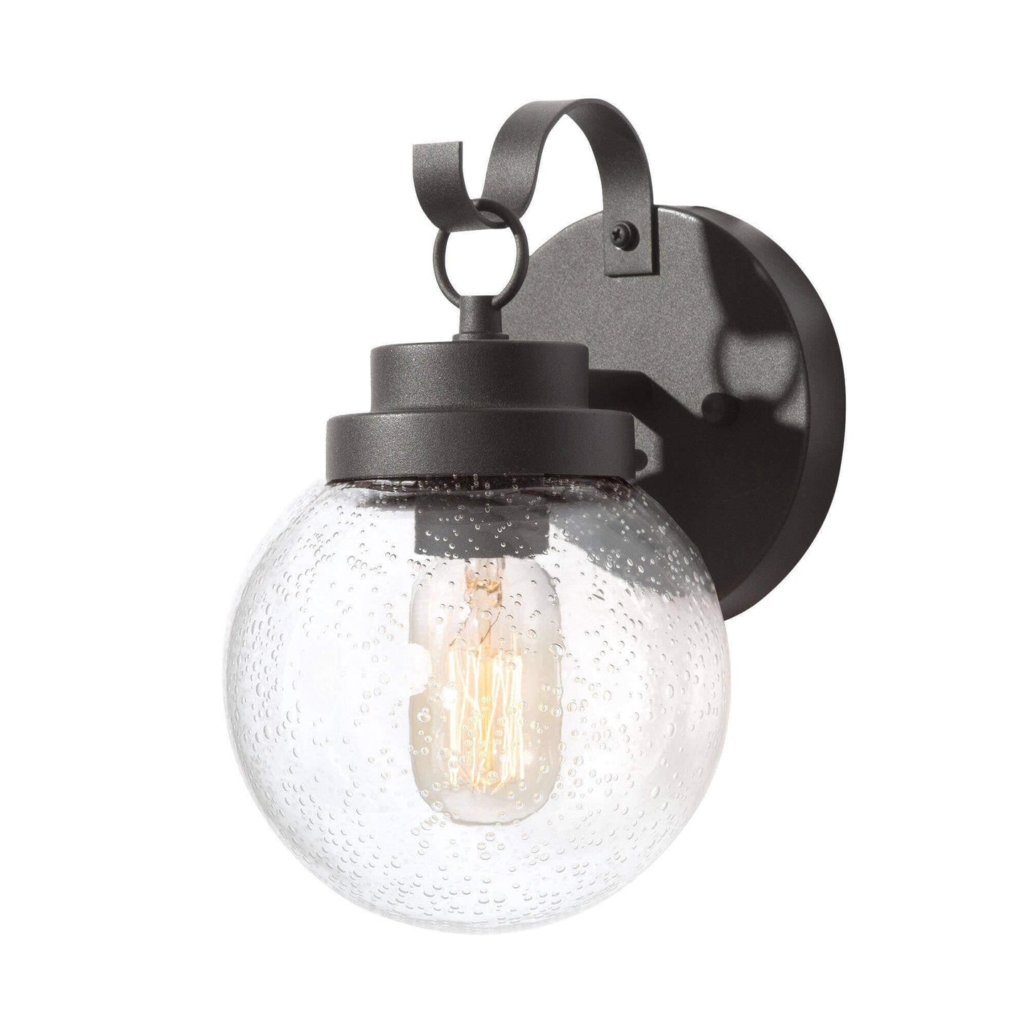 1-Light 2 Pack Black Globe Outdoor Wall Sconce - Belles Lighting