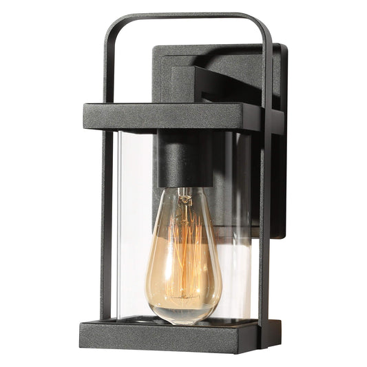 1-Light Outdoor Lantern Wall Light with Clear Glass - Belles Lighting