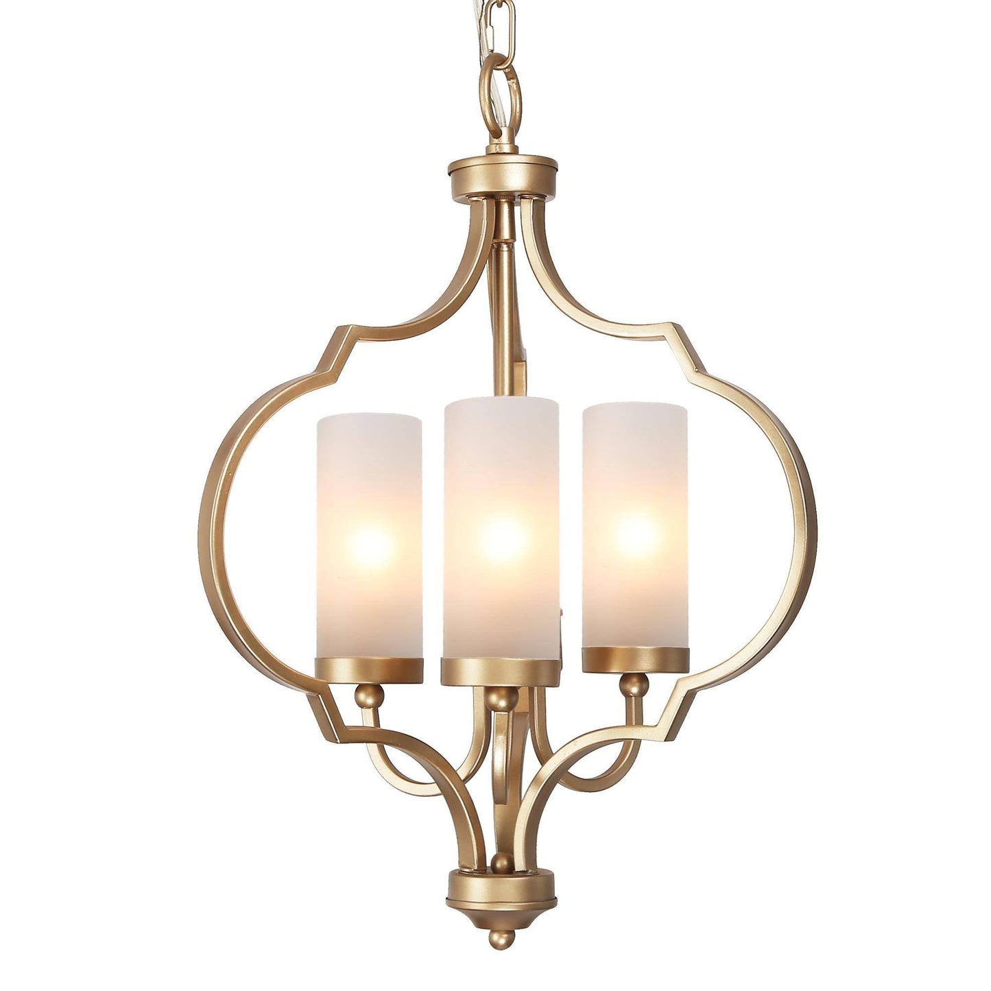 3-Light Gold Lantern Chandeliers - Belles Lighting