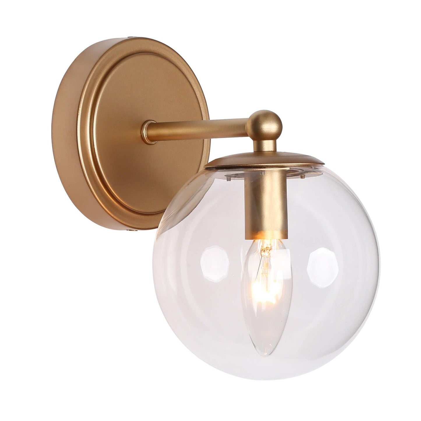 1-Light Glass Wall Sconce Gold - Belles Lighting