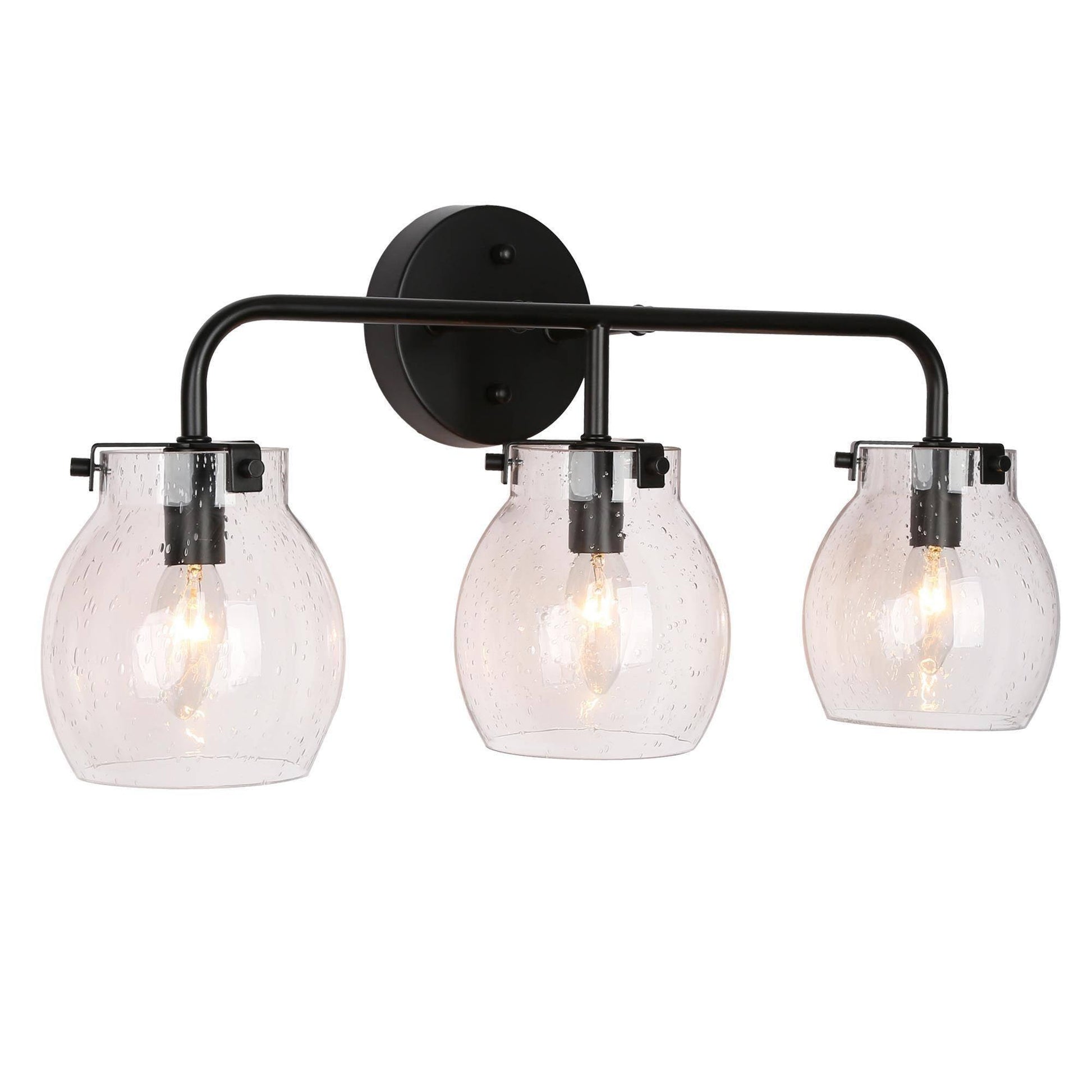 3-Light Modern Glass Bathroom Vanity Lights - Belles Lighting