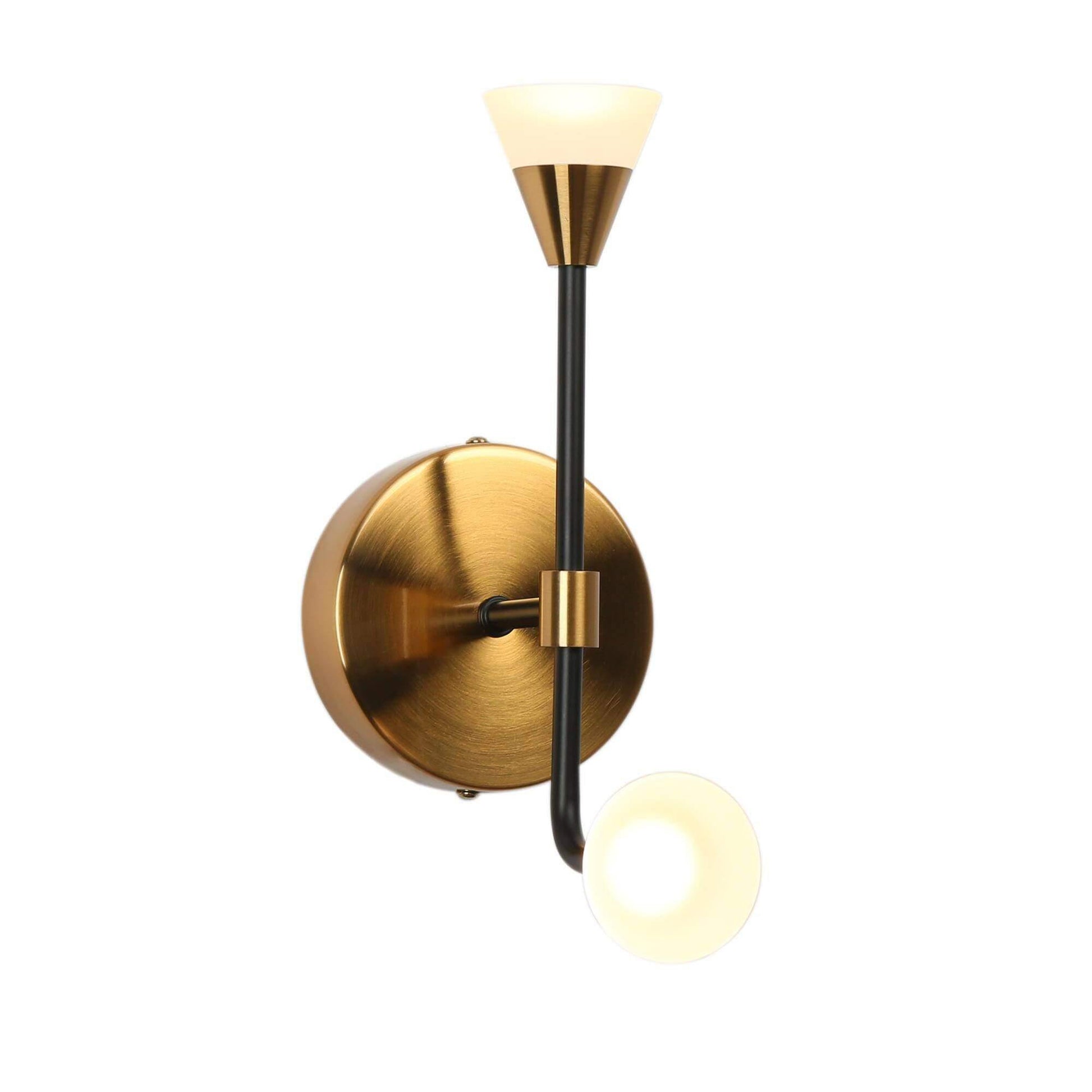 2-Light Black Gold LED Wall Sconces - Belles Lighting