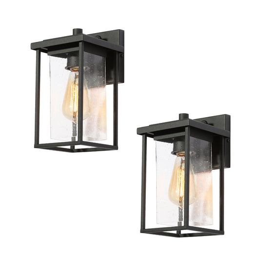 1-Light 2 Pack Outdoor Wall Light with Seeded Glass - Belles Lighting