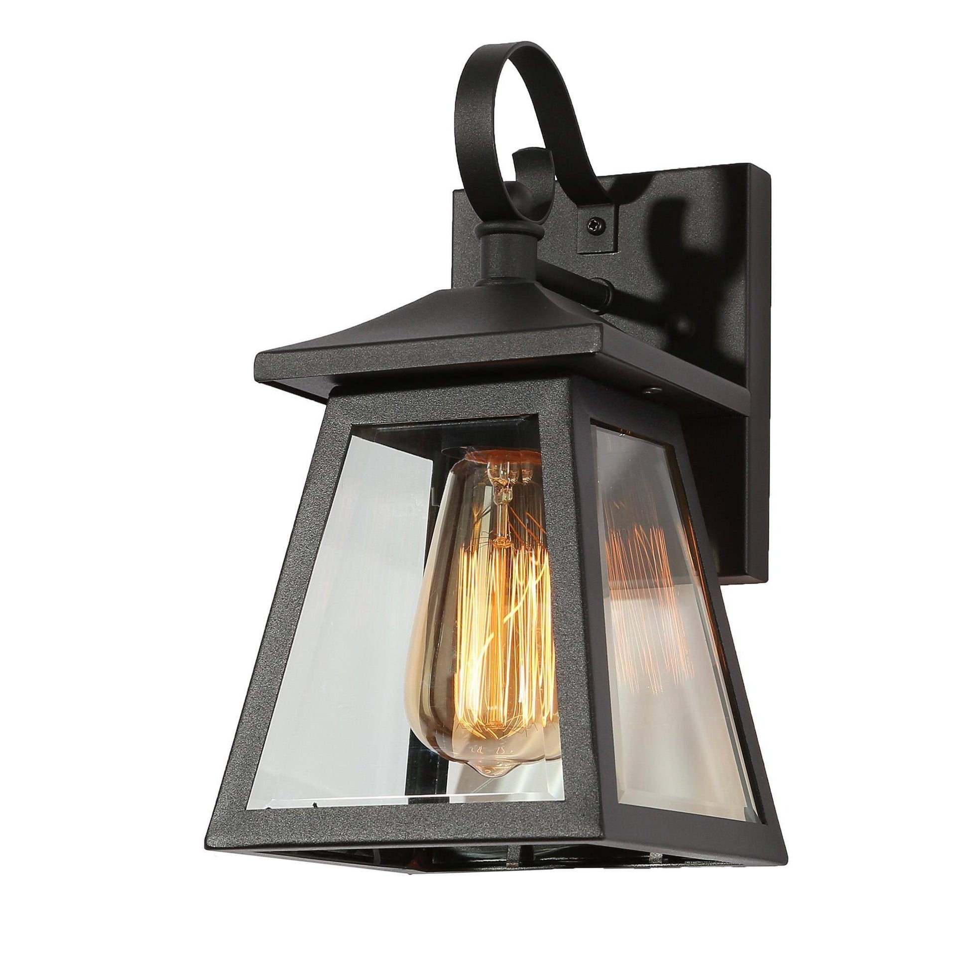 1-Light Outdoor Lantern Wall Light with Clear Glass - Belles Lighting