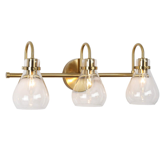 3-Light Vanity Lights Glass Wall Sconces - Belles Lighting