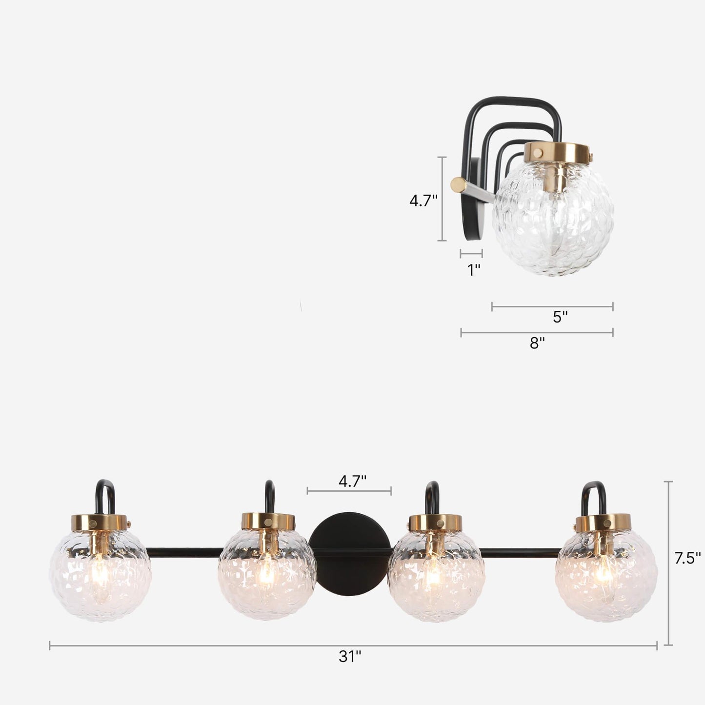 4-Light Bath Vanity Lights Wall Sconces - Belles Lighting