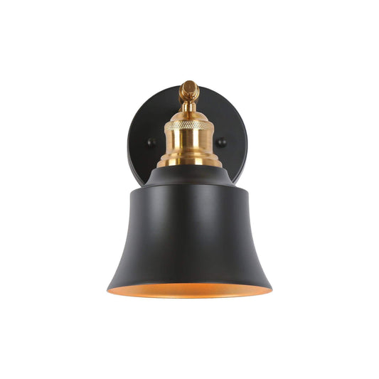 1-Light Black & Brass Wall Sconce - Belles Lighting