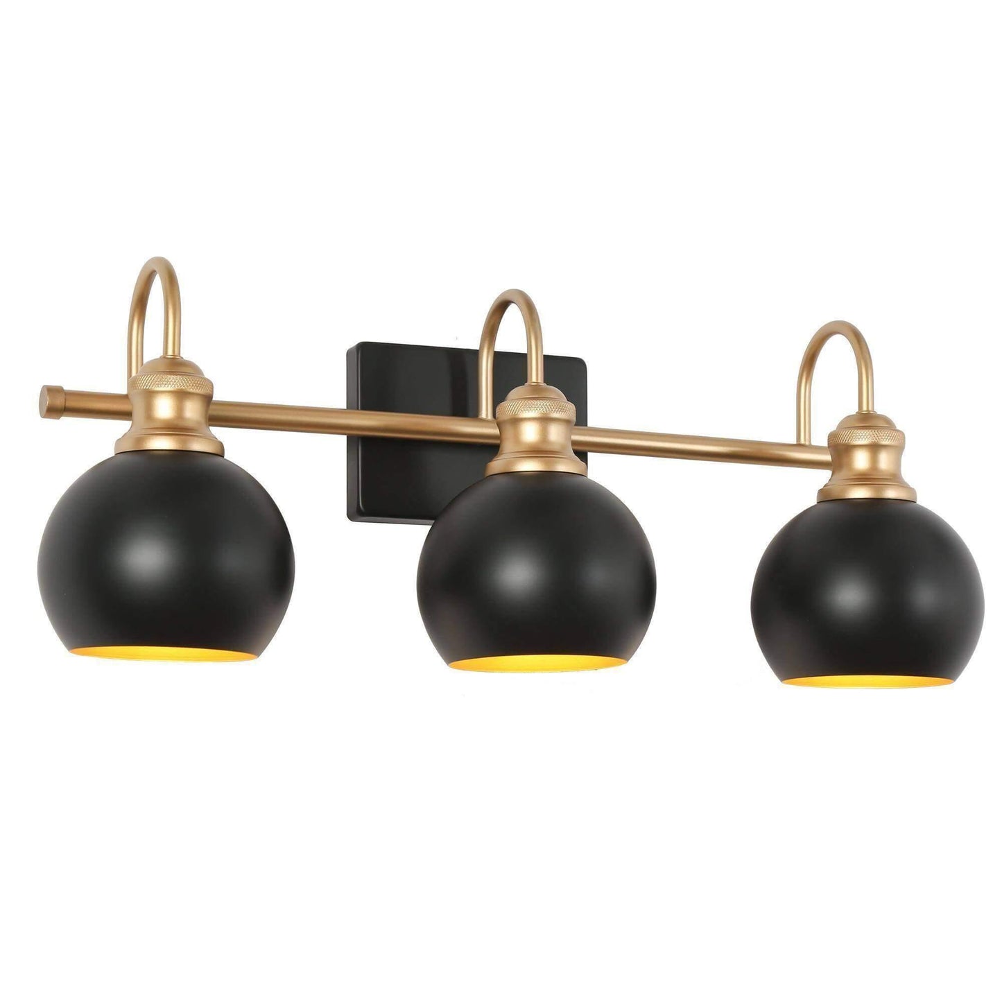 3-Light 22.4" Black Gold Bath Vanity Lights