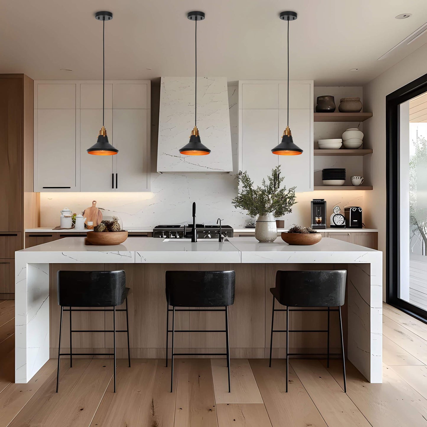 1-Light Modern Black Pendant Lights - Belles Lighting