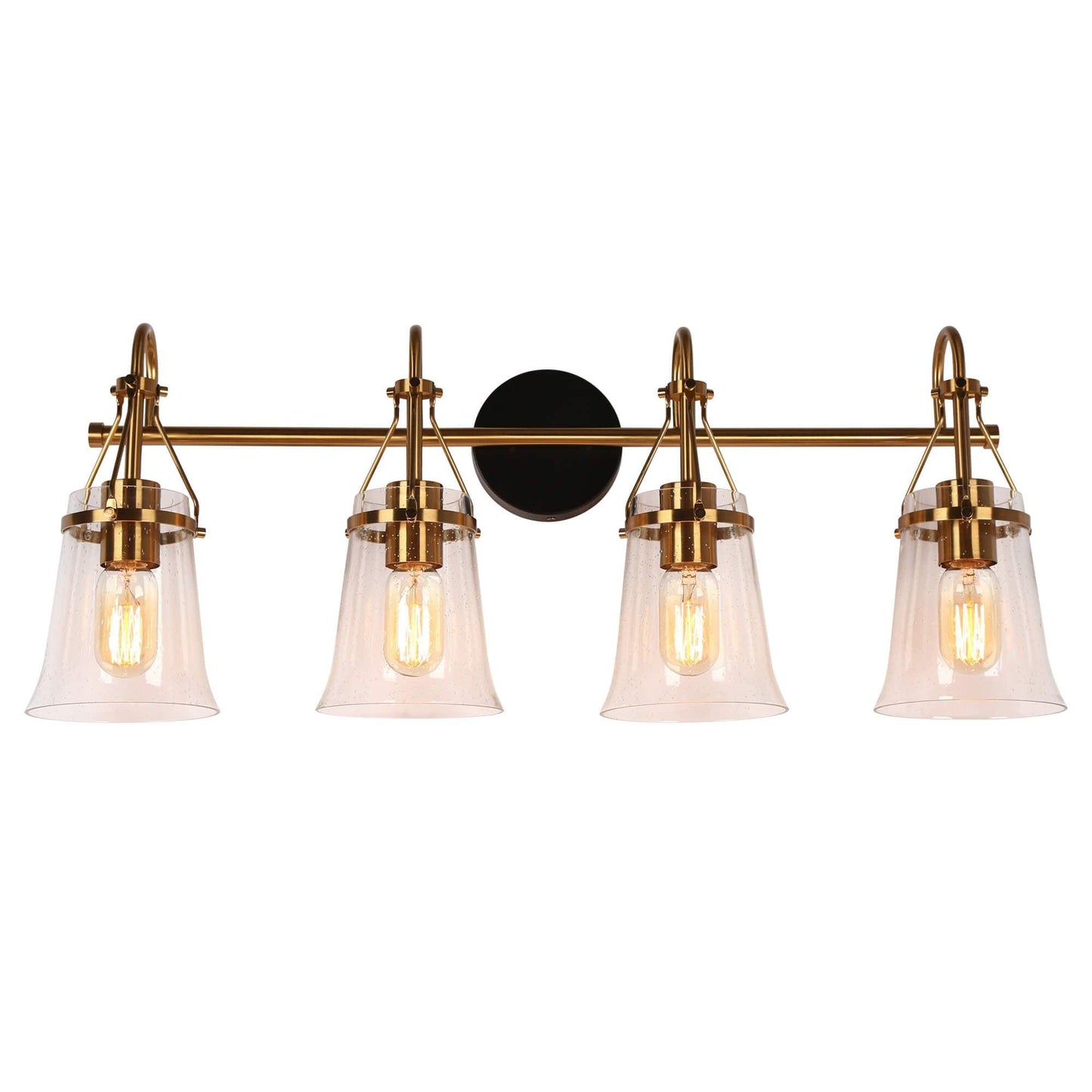 4-Light Seeded Glass Bath Vanity Lights - Belles Lighting