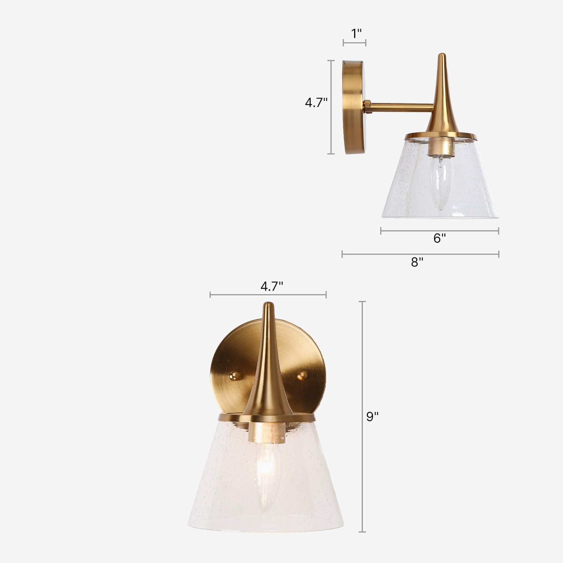 1-Light Brass Wall Sconce - Belles Lighting