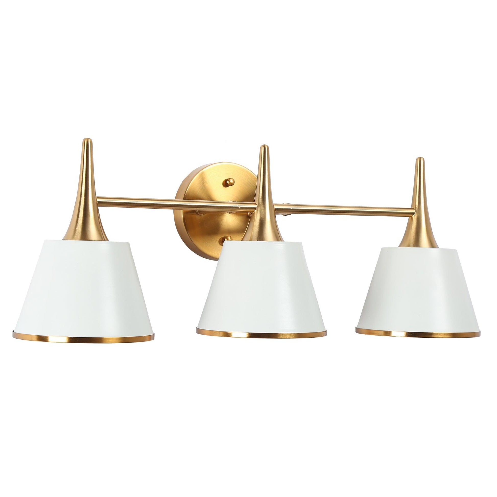 3-Light Modern Gold White Vanity Light - Belles Lighting