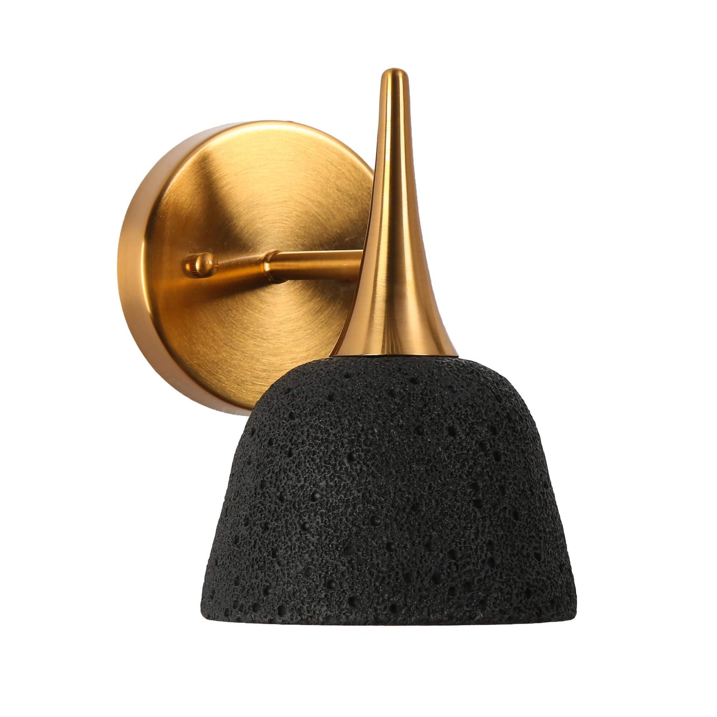 1-Light Bath Vanity Light Modern Black Gold Wall Sconces - Belles Lighting