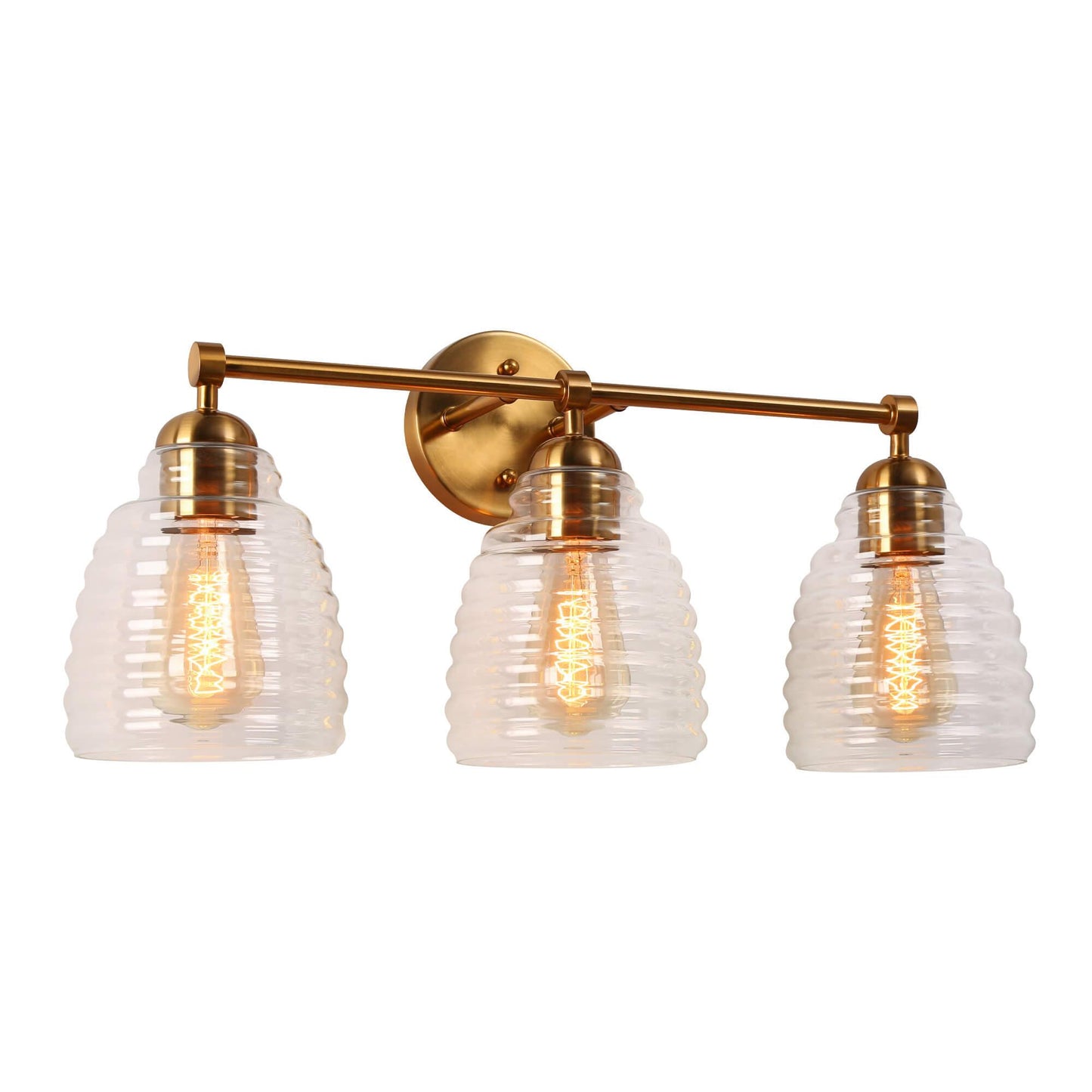 3-Light Modern Gold Glass Vanity Light - Belles Lighting