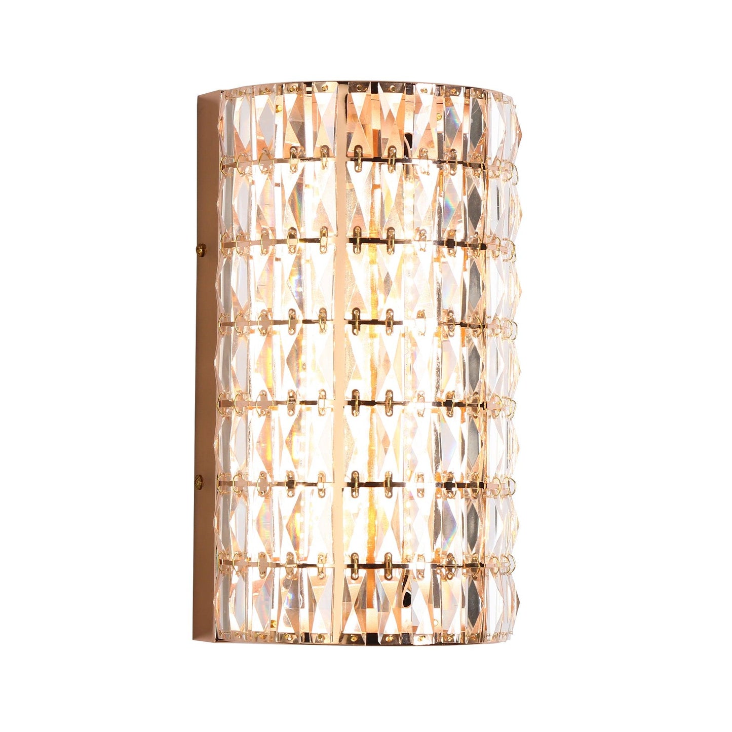 1-Light LED Gold Crystal Wall Sconce - Belles Lighting