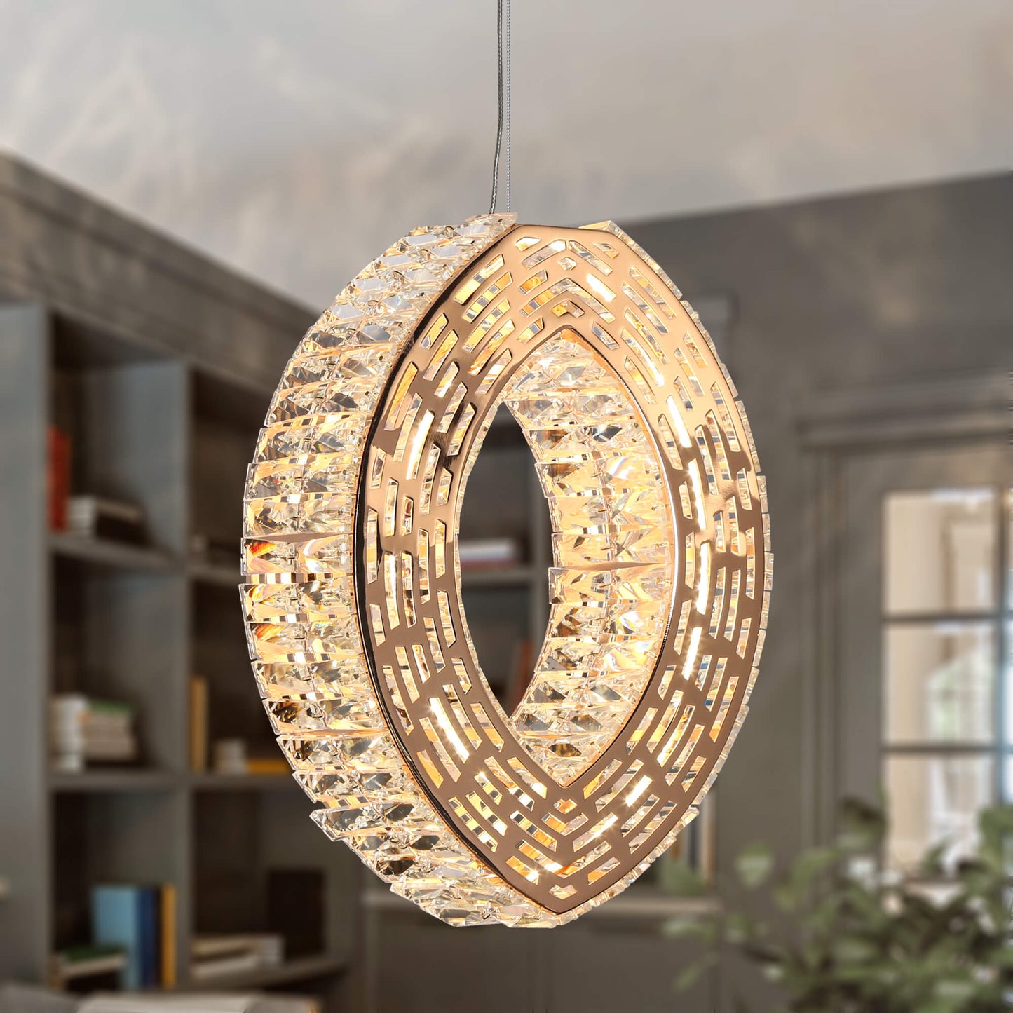 1-Light Crystal LED Pendant Lights