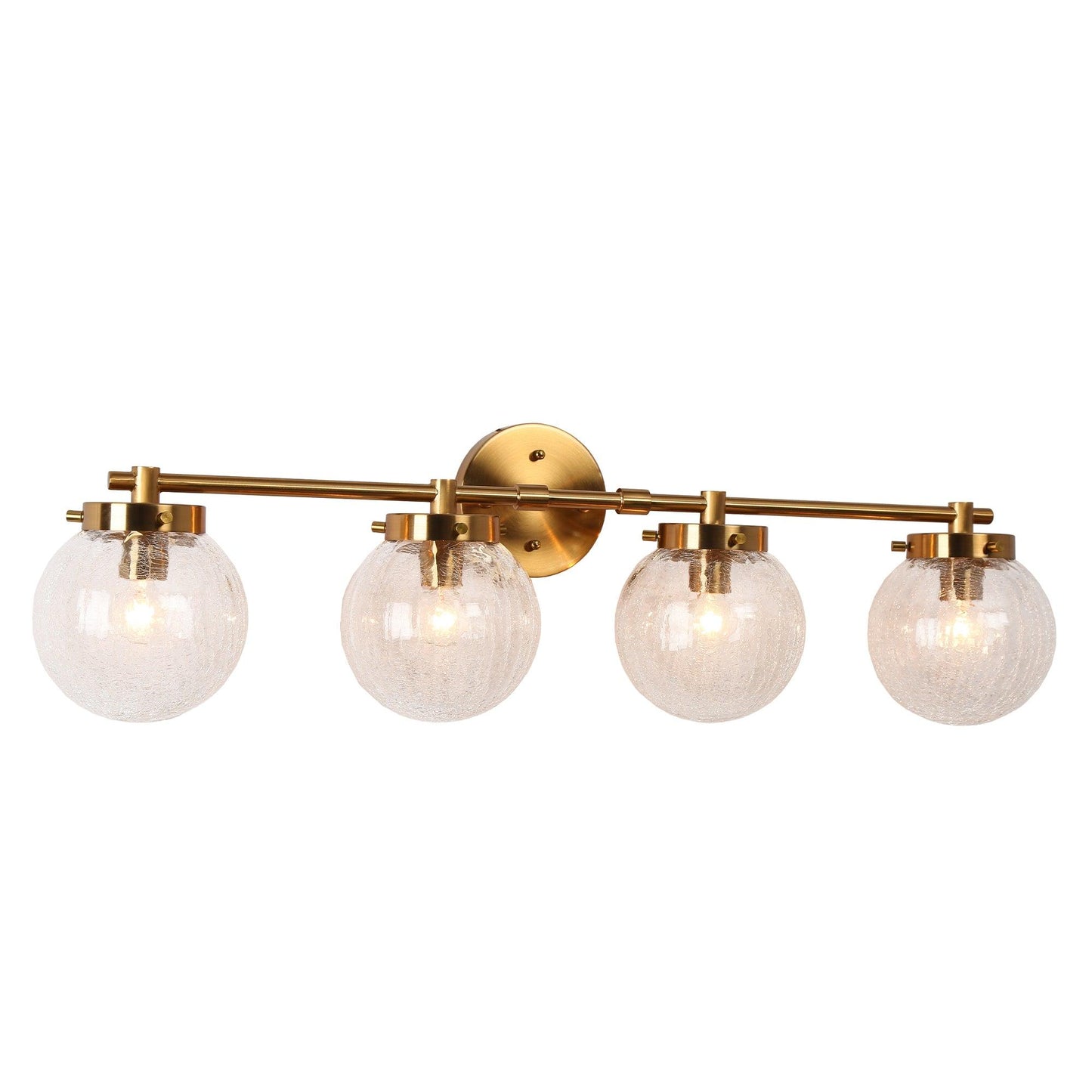 4-Light Gold Cracked Glass Bath Vanity Light - Belles Lighting