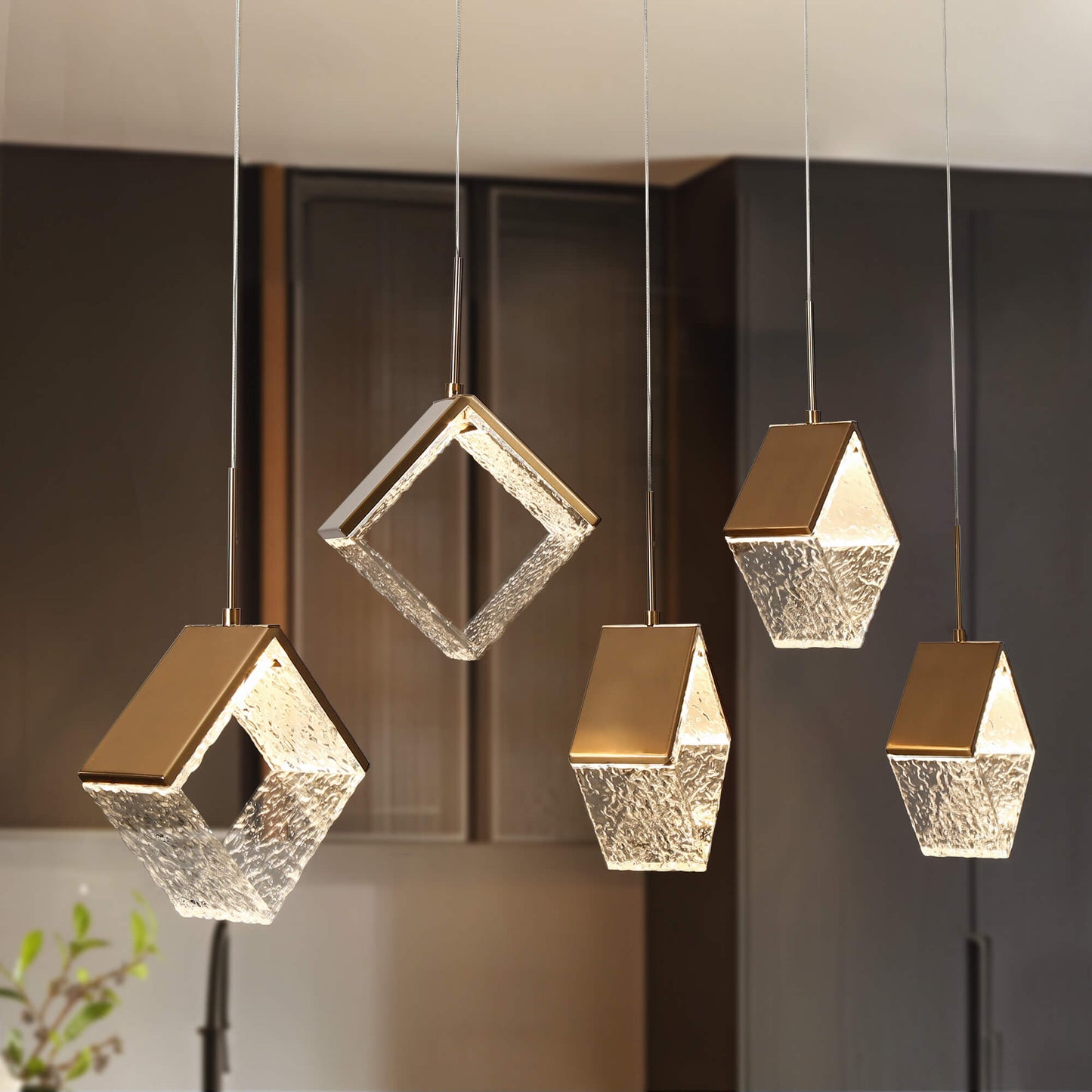 5-Light LED Large Linear Kitchen Island Chandelier