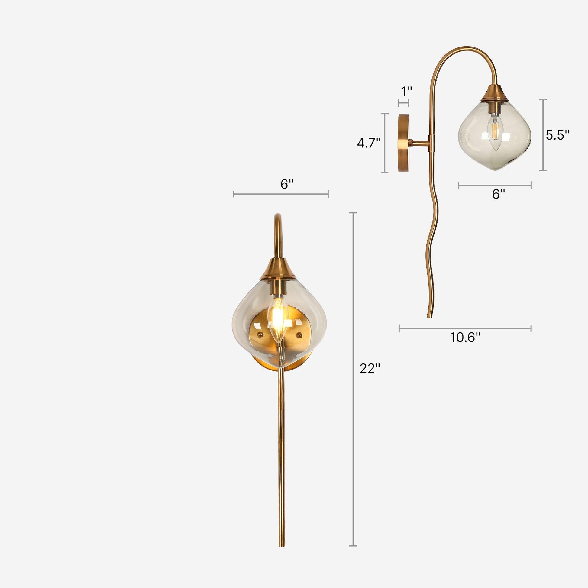 1-Light Gold Swing Arm Wall Sconces Light - Belles Lighting