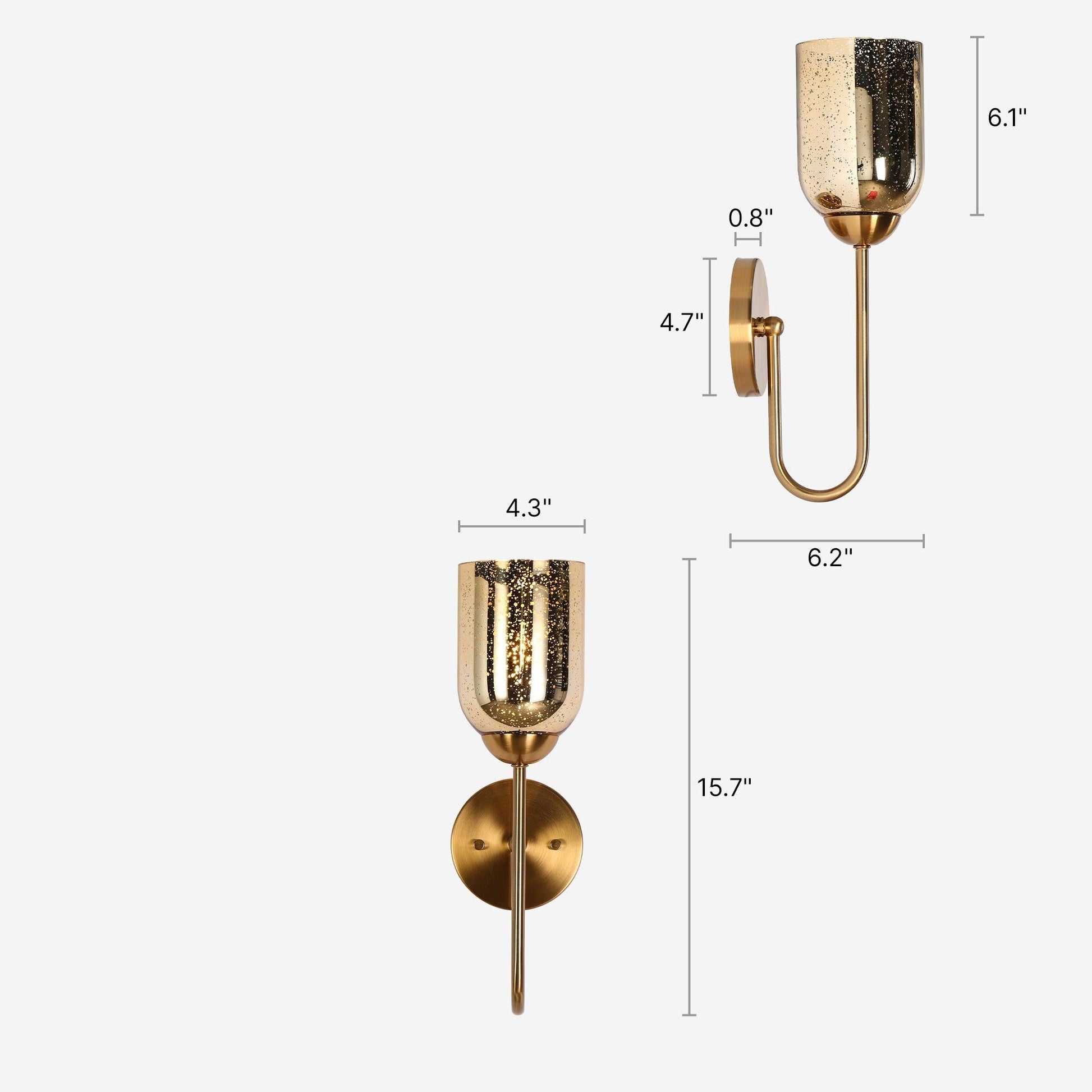 1-Light Gold Swing Arm Wall Sconces Light - Belles Lighting