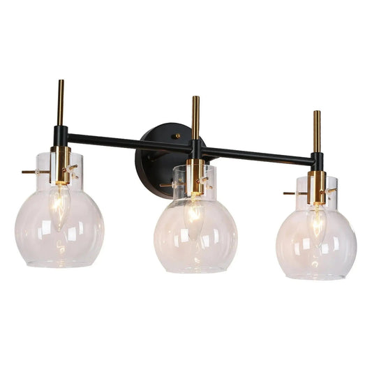 Aiglitis 3-Light Black and Brass Vanity Light