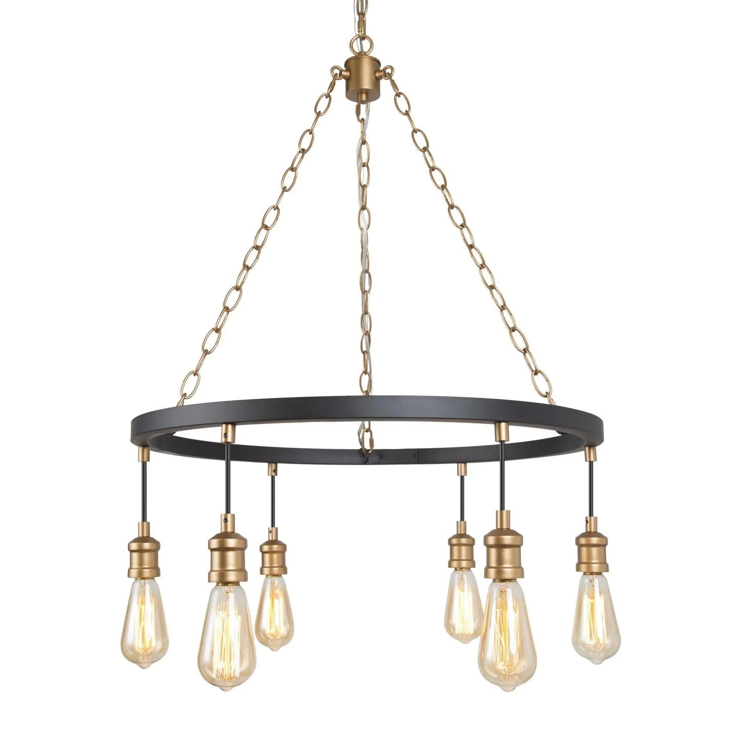 Alexandra Black and Gold Wheel Chandelier 249.99