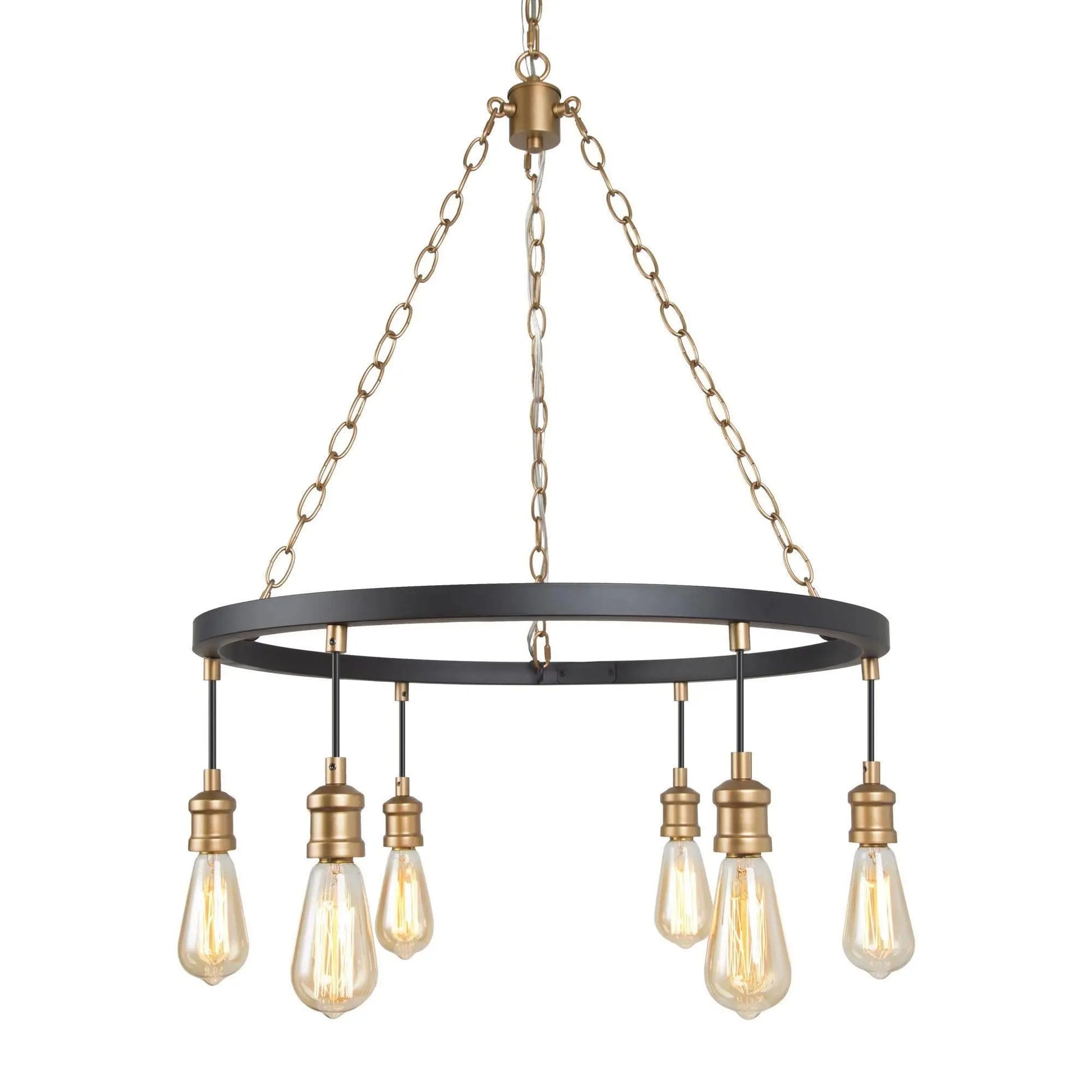 Alexandra Black and Gold Wheel Chandelier 249.99