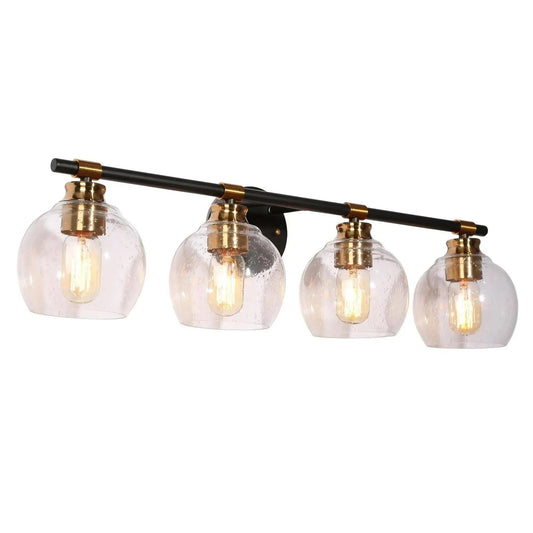 Amaryllis 4-Light Black and Brass Vanity Light