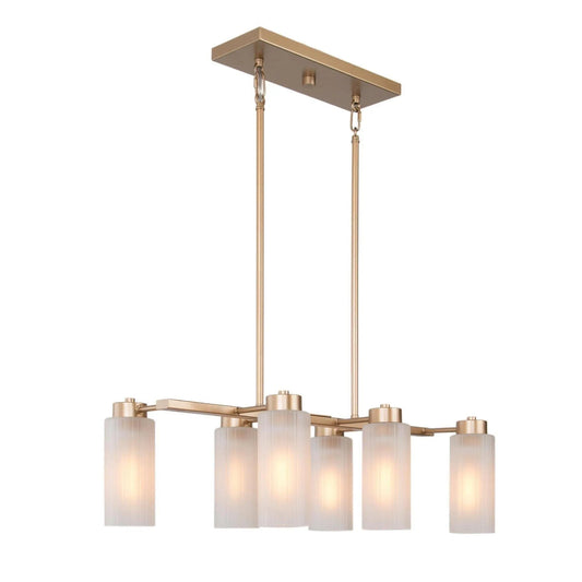 Pennatulacea 6-Light 24.5-in Gold Modern Linear Kitchen Island Light