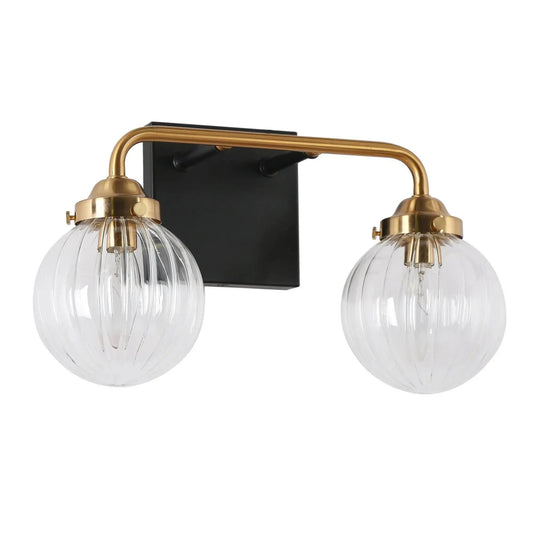 Aroseniss 2-Light Black and Brass Vanity Light