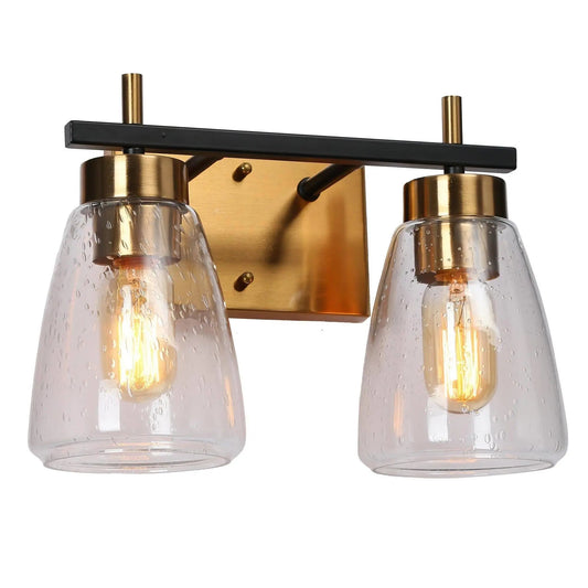 Rhododendron 4-Light Black and Brass Vanity Light