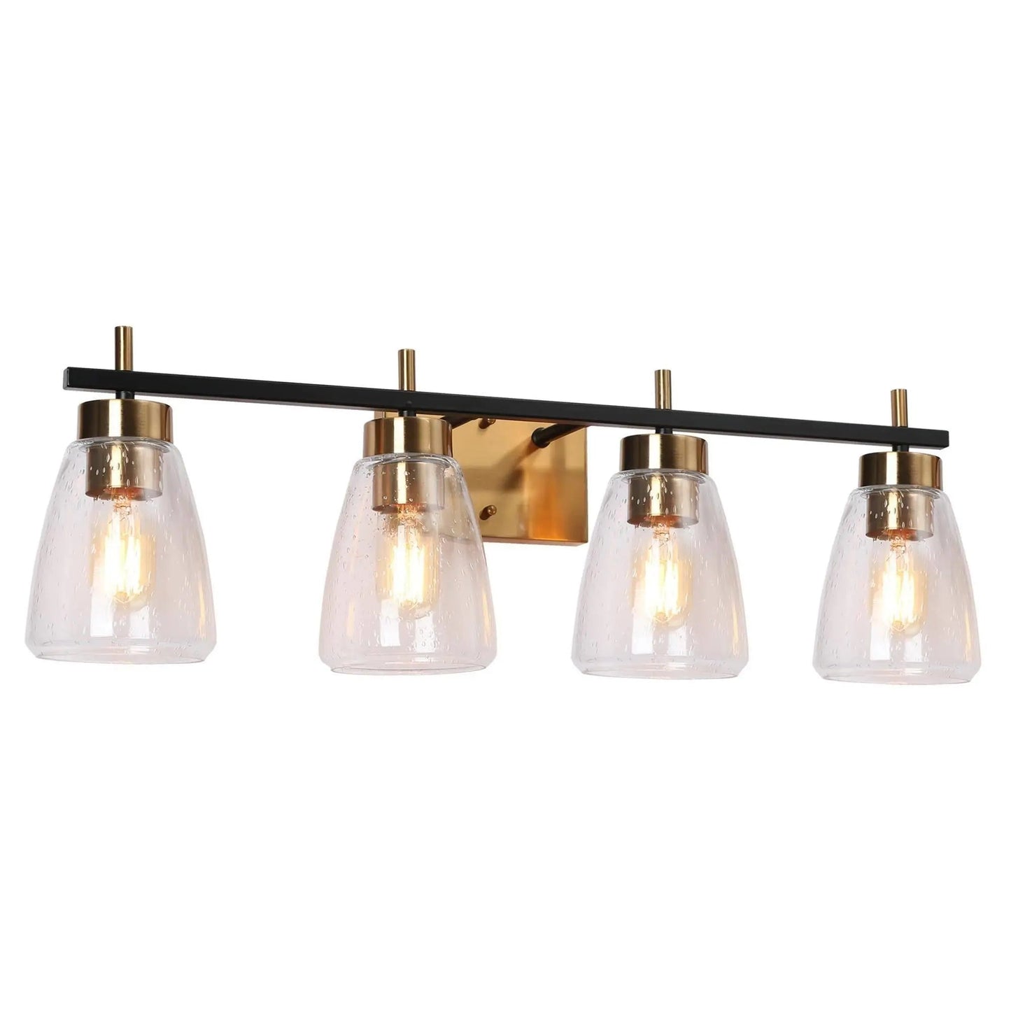 Rhododendron 4-Light Black and Brass Vanity Light